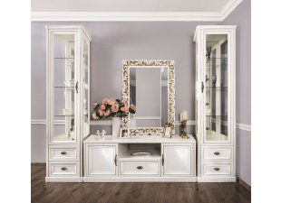 Гостиная Натали 1+тв+1 белый глянец