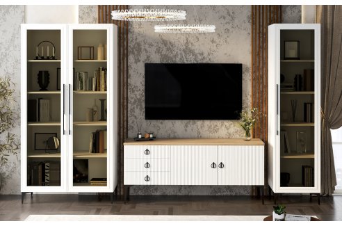 Гостиная Стелла 1+тв+1 белый-1