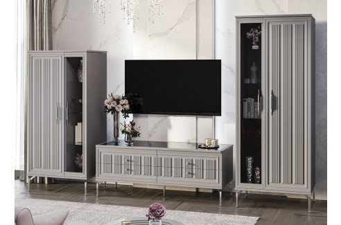 Гостиная Замира 2+тв+2 серый-2