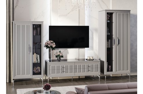 Гостиная Замира 2+тв+2 серый-1