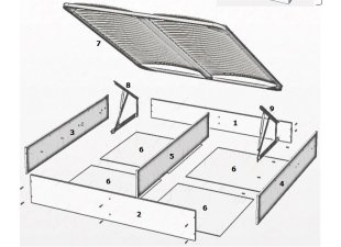Ящик с подъемным механизмом Диана 180x200 см бежевый
