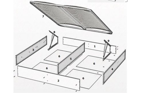 Ящик с подъемным механизмом Лали 180x200 см бежевый-1