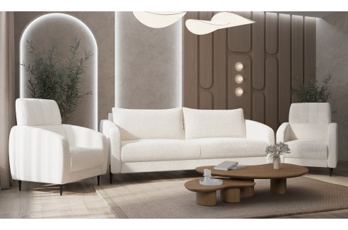 Диван Стелла 3х местный белый-5