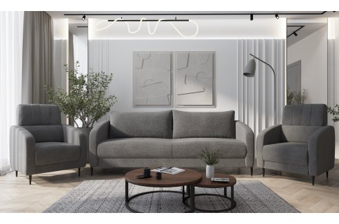 Диван Стелла 3х местный серый-5