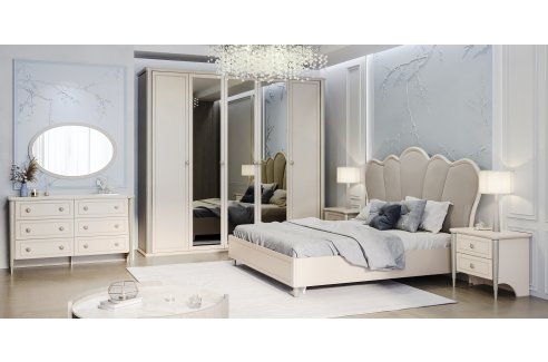 шкаф Диана 5-створчатый с зеркалом бежевый-5