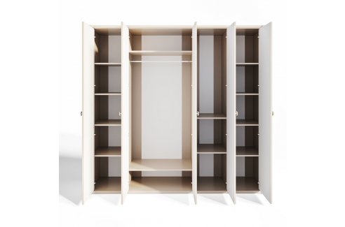 шкаф Диана 5-створчатый с зеркалом бежевый-1