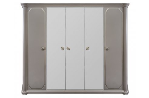 шкаф Лали 5-створчатый с зеркалом серый камень-1