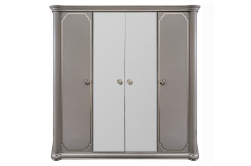 шкаф Лали 4-створчатый с зеркалом серый камень-1