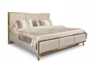 Кровать Лара 160x200 см бежевый глянец