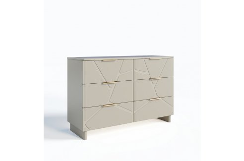 Комод Лейла 6 ящиков ярко серый