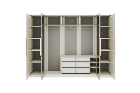 шкаф Лейла 6-створчатый с зеркалом ярко серый-2