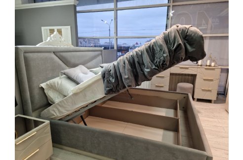 Ящик с подъемным механизмом Лейла 180x200 см серый-4