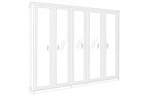Шкаф Натали 5-створчатый белый глянец-5