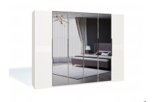 шкаф Стелла 6-створчатый с зеркалом белый
