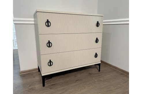 Комод Стелла 3 ящика ярко серый