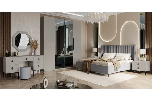 Кровать Стелла 160x200 см ярко серый-3