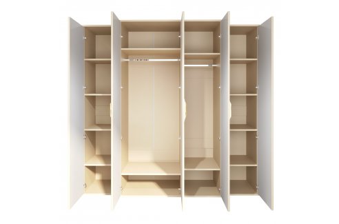 Шкаф Замира 5-створчатый с зеркалом бежевый-1