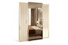 Шкаф Замира 4-створчатый с зеркалом бежевый