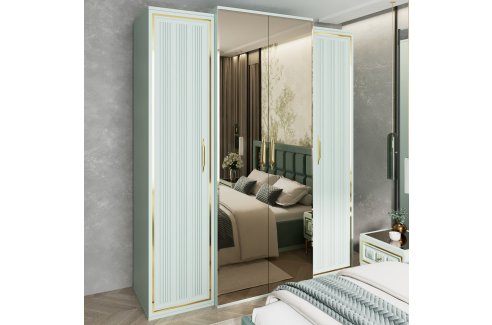 Шкаф Замира 4-створчатый с зеркалом оливковый-2