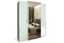 Шкаф Замира 4-створчатый с зеркалом оливковый