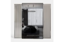 Шкаф Замира 5-створчатый с зеркалом серый