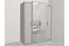 Шкаф Замира 4-створчатый с зеркалом серый