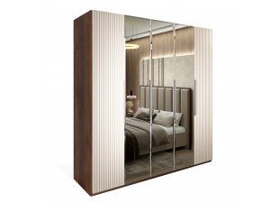 шкаф Жаклин 5-створчатый с зеркалом бежевый