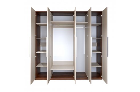 шкаф Жаклин 5-створчатый с зеркалом бежевый-1